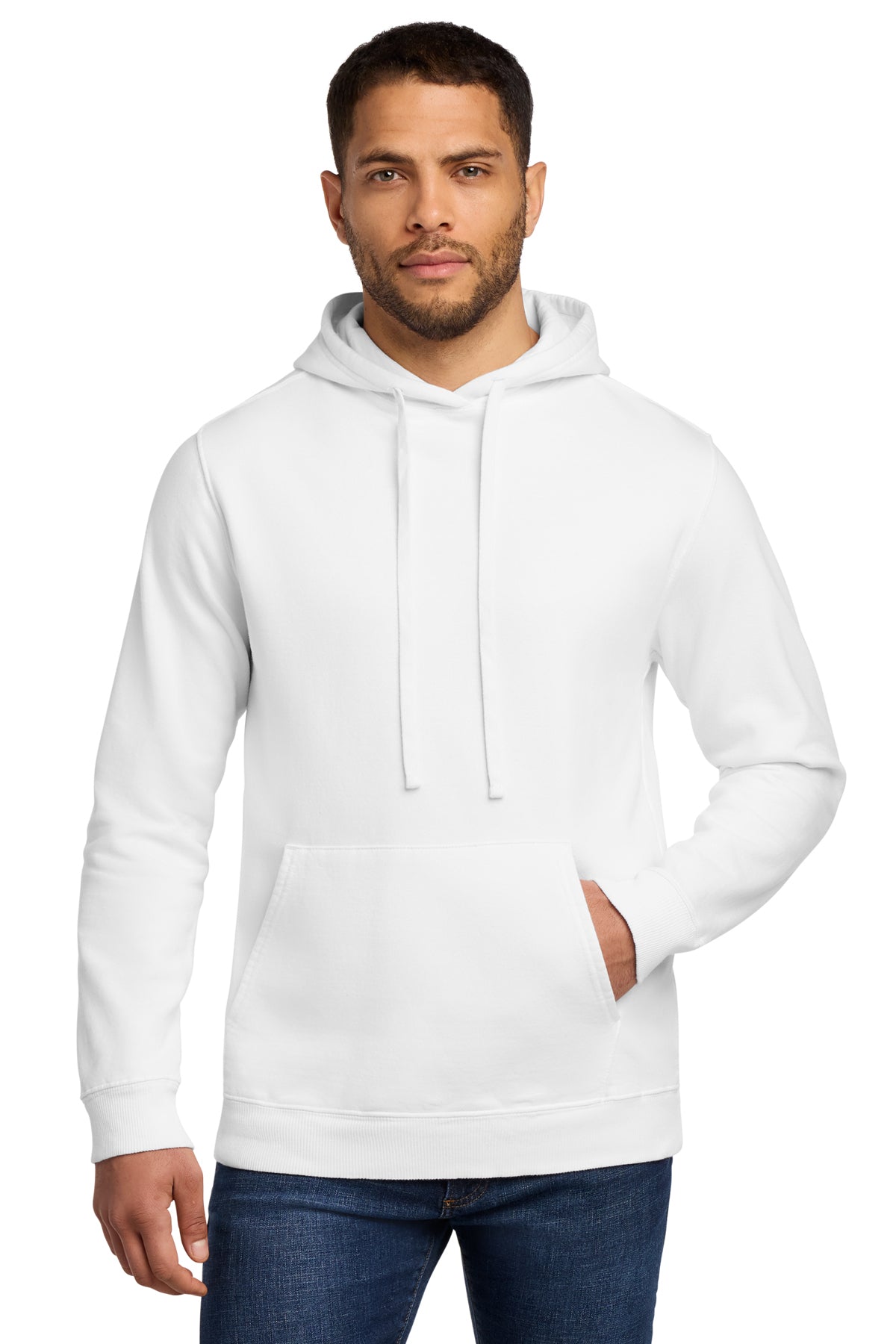 Port & Company Beach Wash Garment-Dyed Pullover Hooded Sweatshirt PC098H in White