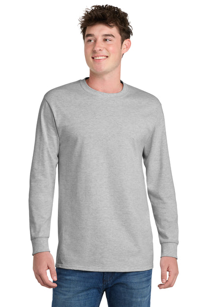Port & Company Long Sleeve Essential Tee PC61LS in Ash
