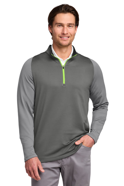 Nike Dri-FIT Stretch 1/2-Zip Cover-Up in Dark Grey/ Cool Grey/ Volt, style 779795