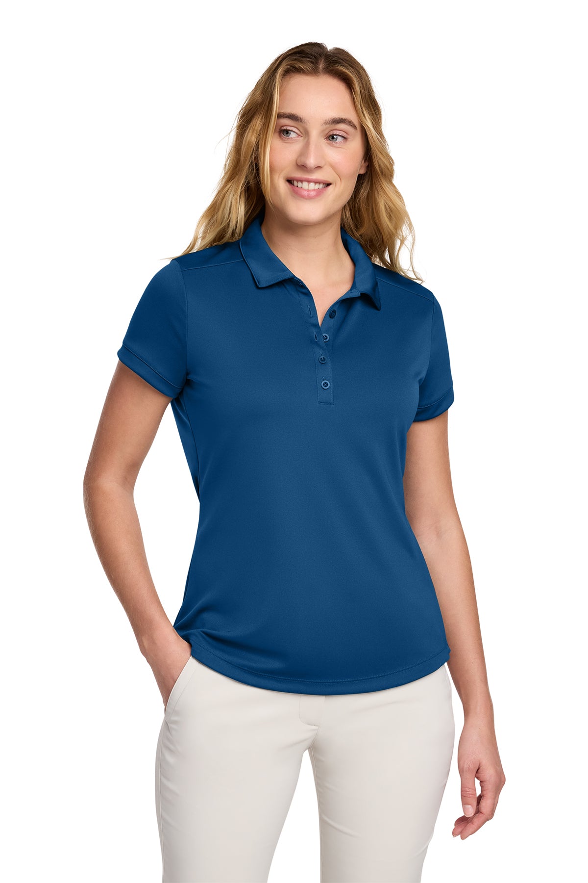 Nike Women's Dri-FIT Players Modern Fit Polo in Gym Blue, style 811807