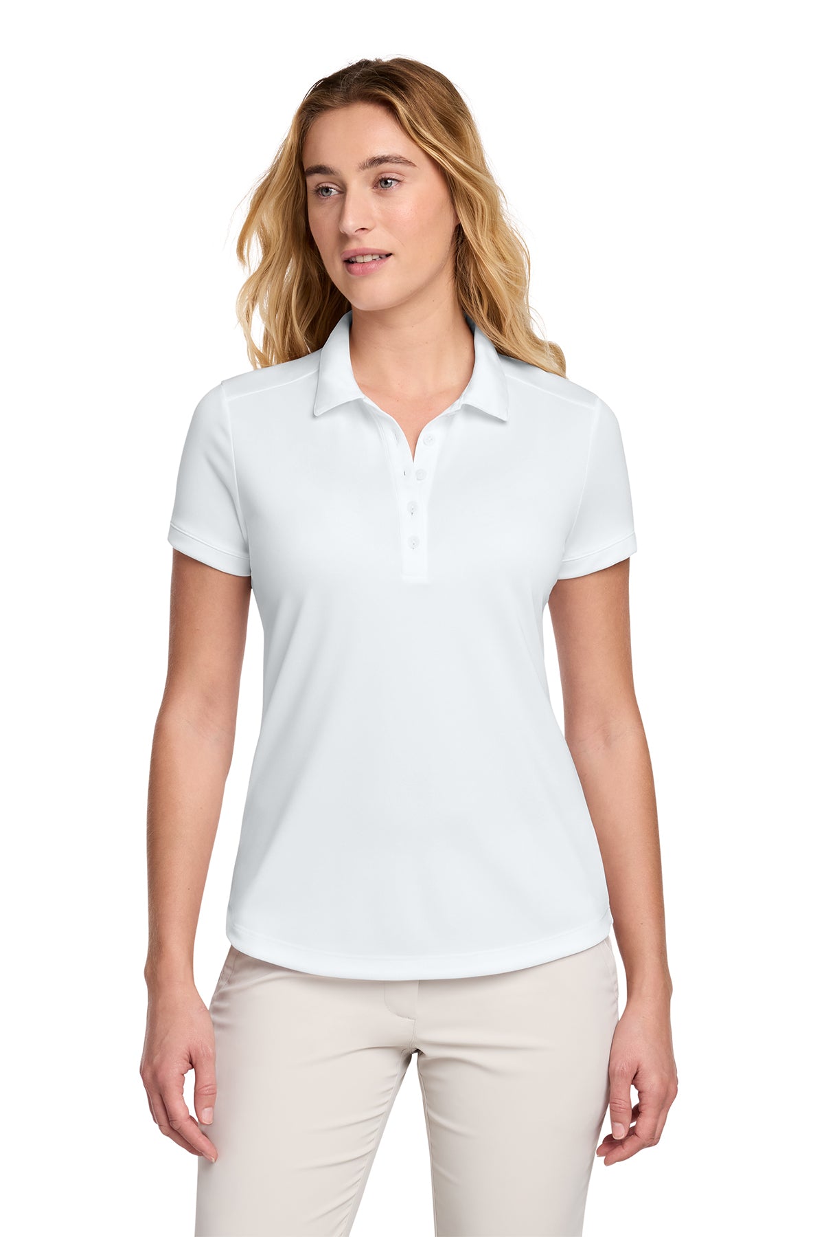 Nike Women's Dri-FIT Players Modern Fit Polo in White, style 811807