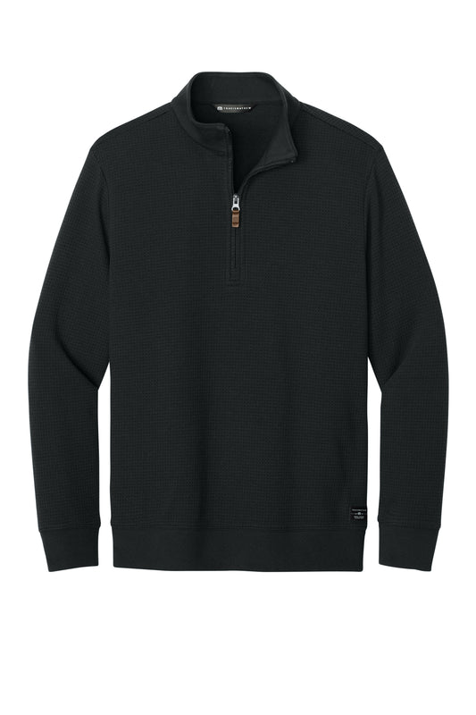 TravisMathew Waffle 1/4-Zip in Black, style TMA46418