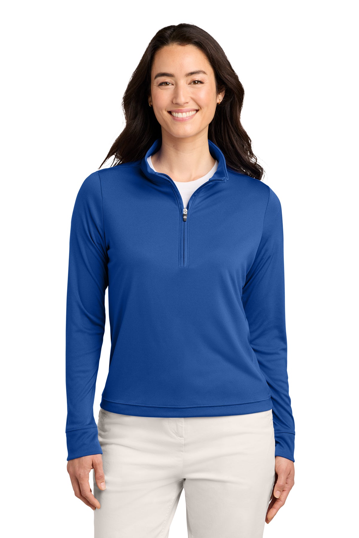 TravisMathew Women’s Coto 1/2-Zip in Royal Blue, style TMA42777