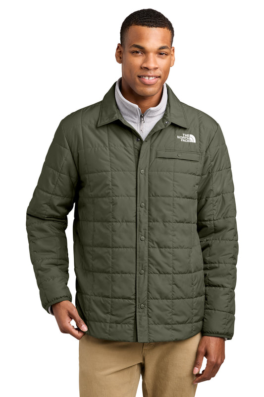 The North Face Iron Drift Quilted Shirt Jacket in New Taupe Green, style NF0A8JEX