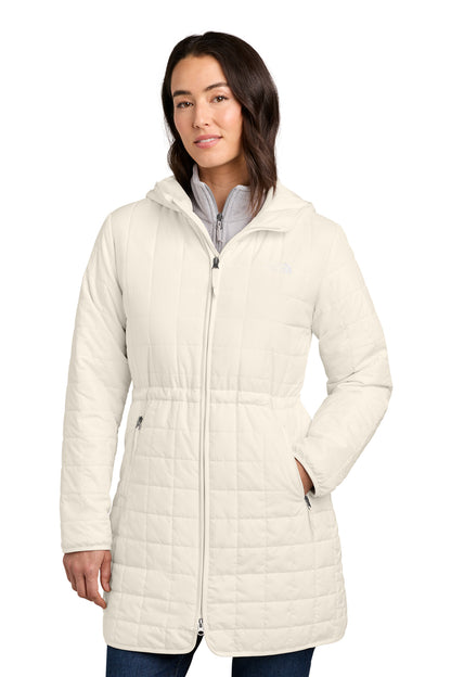 The North Face Women’s Iron Drift Quilted Hooded Parka in White Dune, style NF0A8JEY