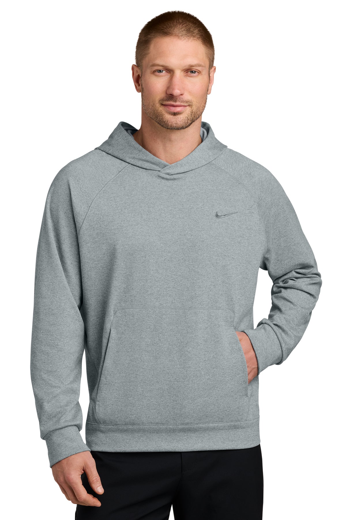 Nike Dri-Fit Primary Hoodie in Cool Grey Heather, style NKIO8126