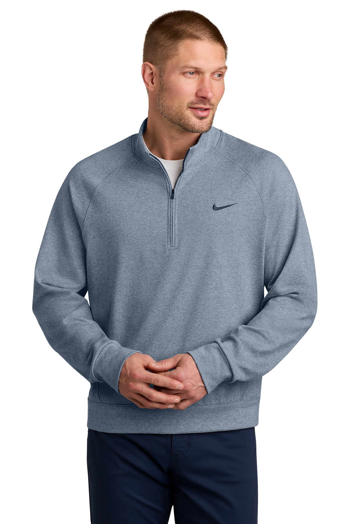 Nike Dri-FIT Primary 1/4-Zip in Navy Heather, style NKIO8128