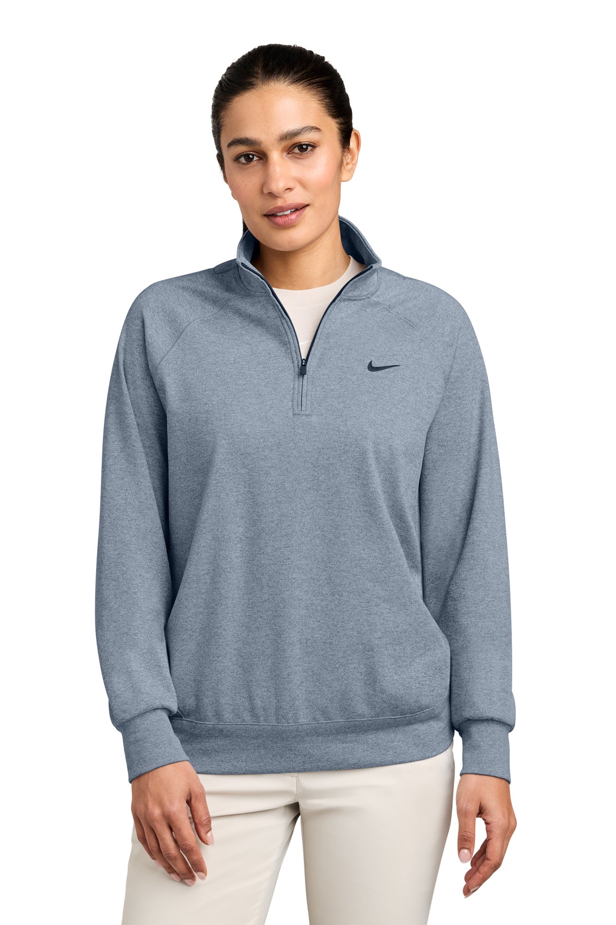 Nike Women’s Dri-FIT Primary 1/4-Zip in Navy Heather, style NKIO8129
