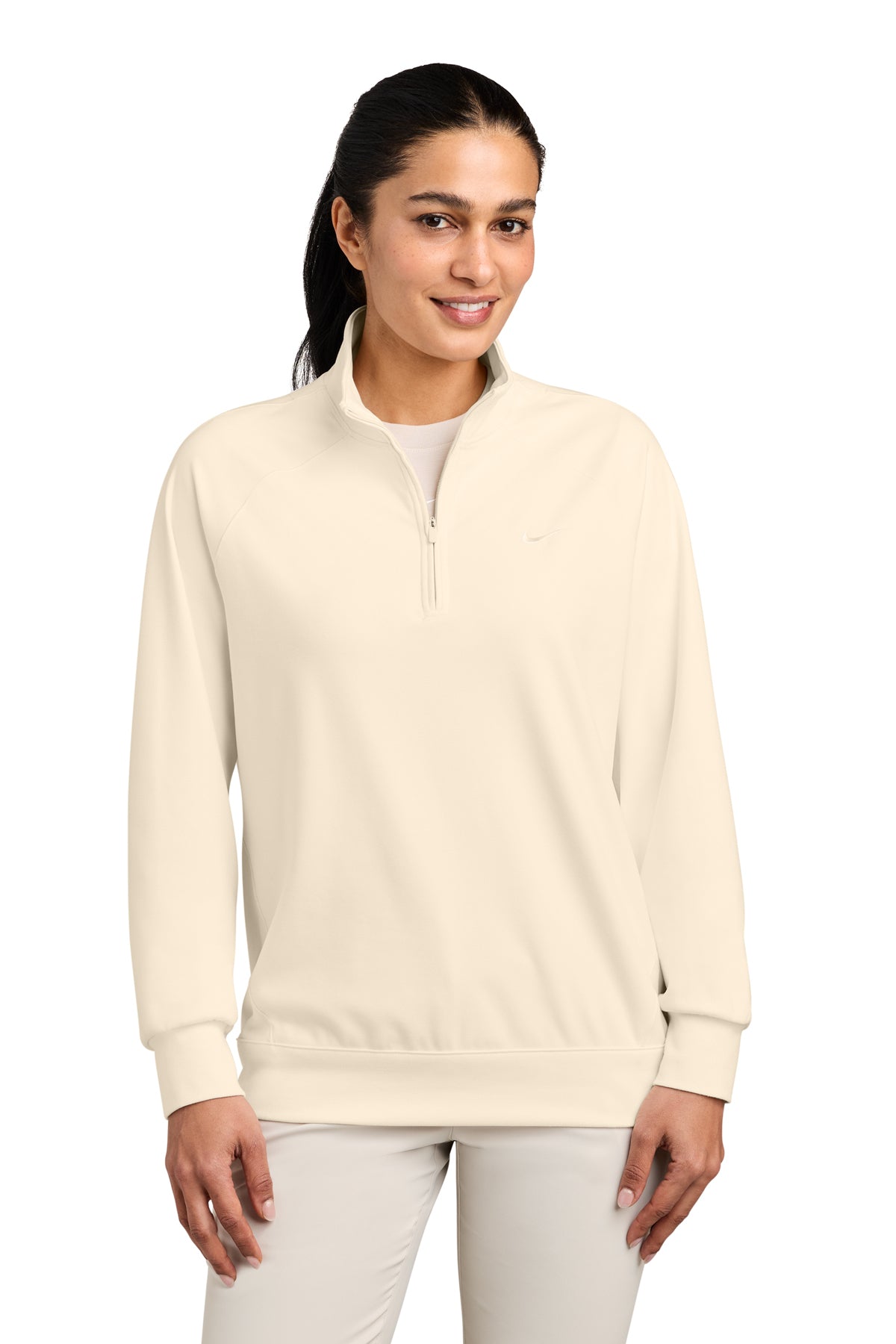 Nike Women’s Dri-FIT Primary 1/4-Zip in Pale Ivory, style NKIO8129