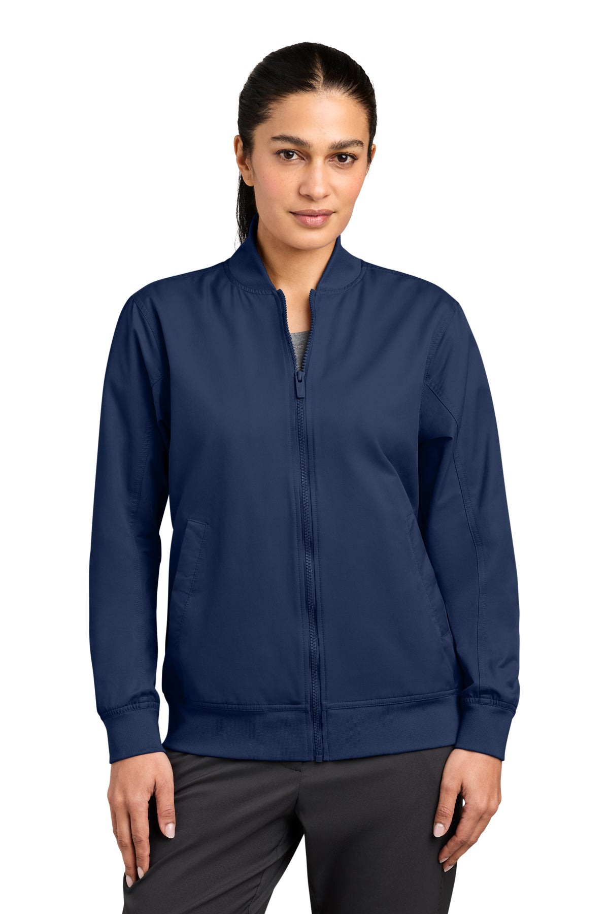 Nike Women’s Bomber Jacket in Midnight Navy, style NKIO8132