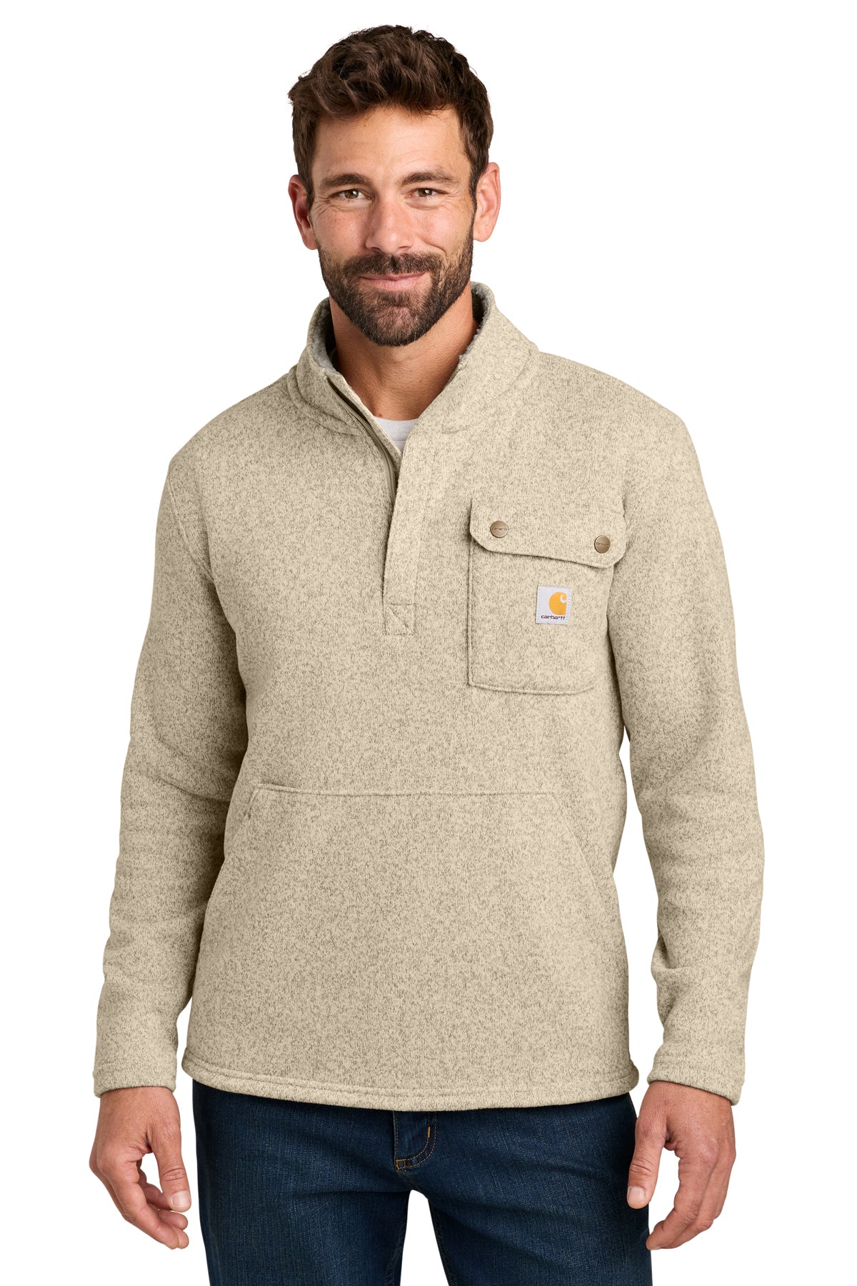 Carhartt® Midweight 1/4-Zip Sweater Fleece in Oat Milk, style CT106378