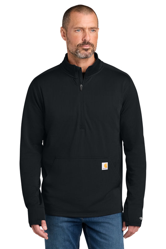 Carhartt® Force 1/2-Zip Grid Fleece in Black, style CT107814