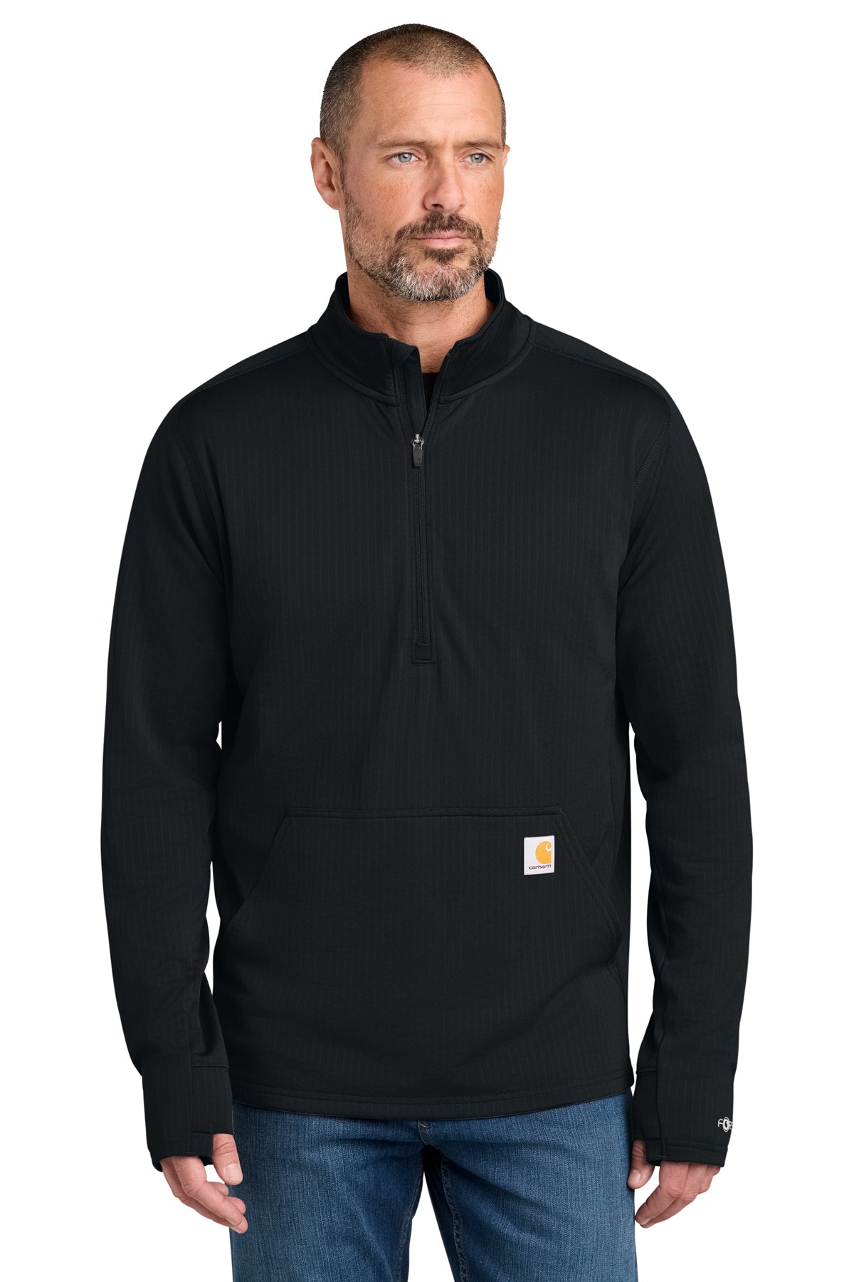 Carhartt® Force 1/2-Zip Grid Fleece in Black, style CT107814