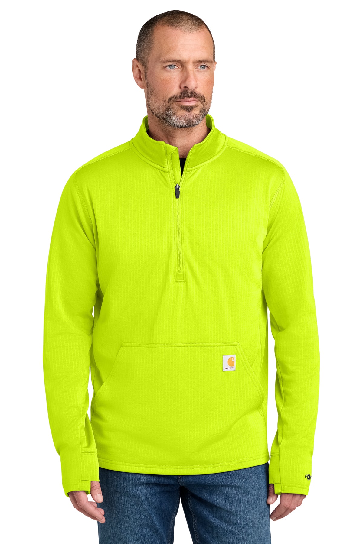 Carhartt® Force 1/2-Zip Grid Fleece in Brite Lime, style CT107814