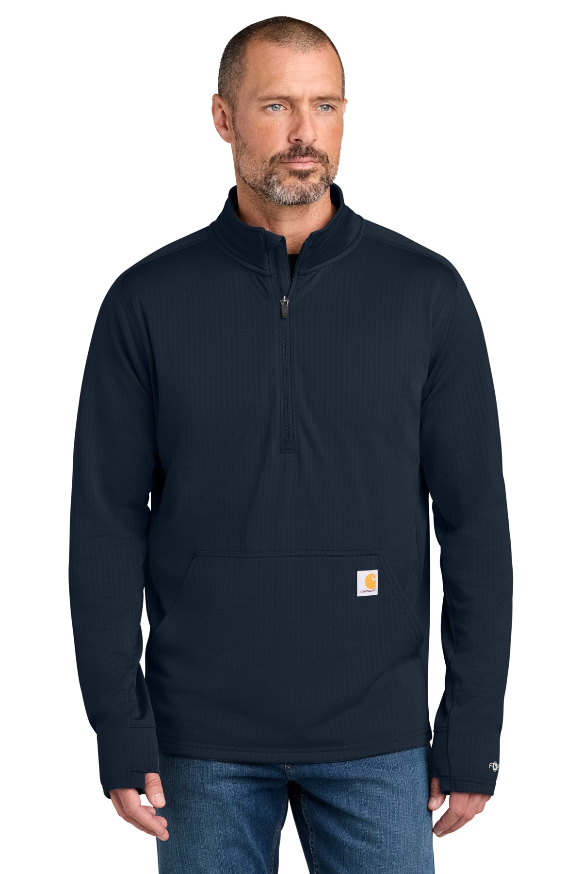 Carhartt® Force 1/2-Zip Grid Fleece in Navy, style CT107814