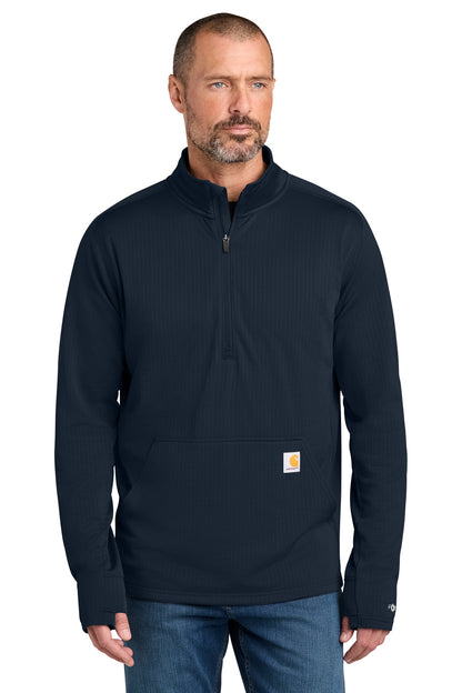 Carhartt® Force 1/2-Zip Grid Fleece in Navy, style CT107814