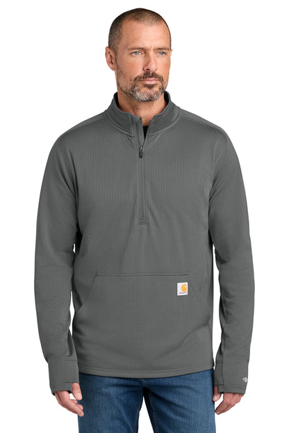 Carhartt® Force 1/2-Zip Grid Fleece in Steel, style CT107814