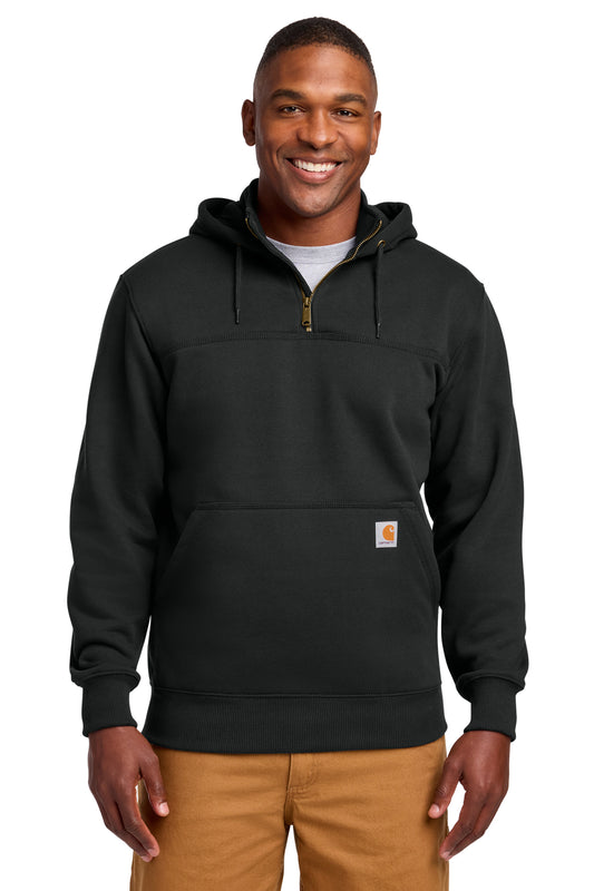 Carhartt® Tall Rain Defender Paxton Heavyweight Hooded Zip Mock Sweatshirt in Black, style CTT100617