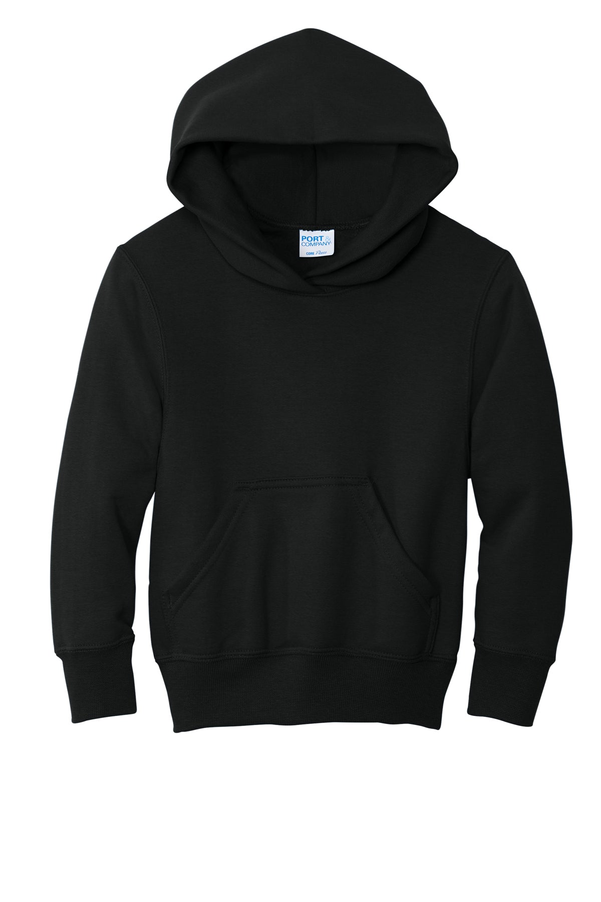 Port & Company Youth Core Fleece Pullover Hooded Sweatshirt PC78YH in Jet Black