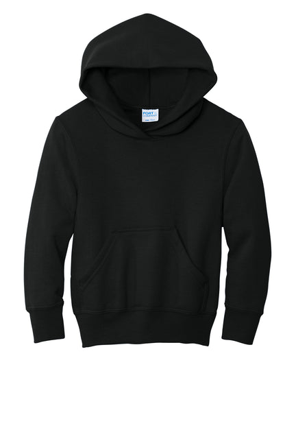 Port & Company Youth Core Fleece Pullover Hooded Sweatshirt PC78YH in Jet Black