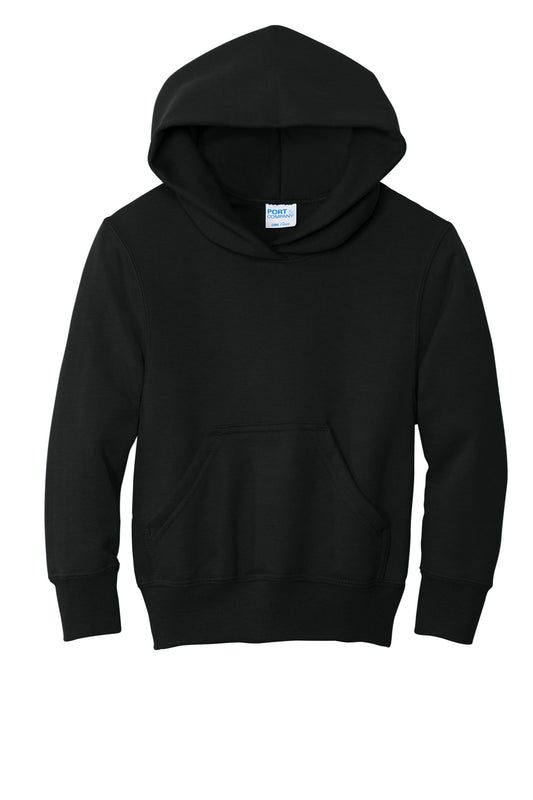 Port & Company Youth Core Fleece Pullover Hooded Sweatshirt PC78YH in Jet Black