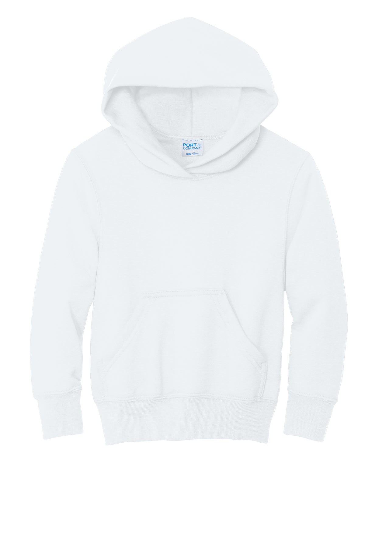 Port & Company Youth Core Fleece Pullover Hooded Sweatshirt PC78YH in White