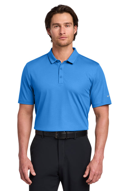 Nike Dri-FIT Embossed Tri-Blade Polo in Brisk Blue, style 838964