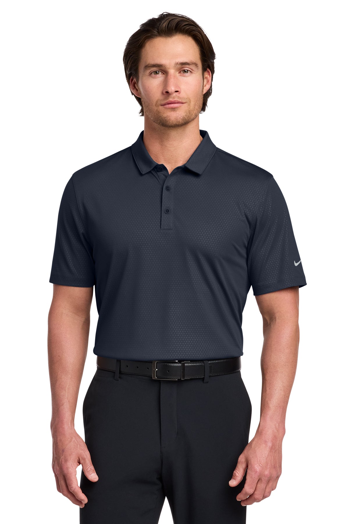Nike Dri-FIT Embossed Tri-Blade Polo in Marine, style 838964