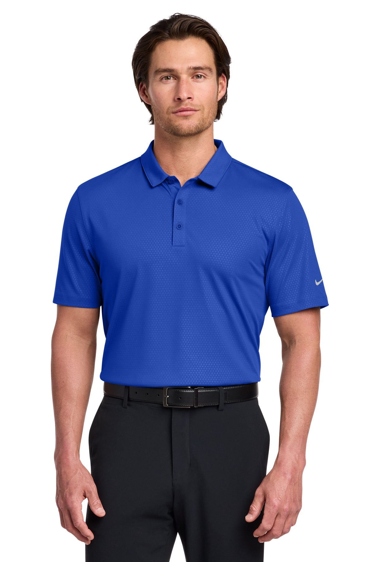 Nike Dri-FIT Embossed Tri-Blade Polo in Old Royal, style 838964