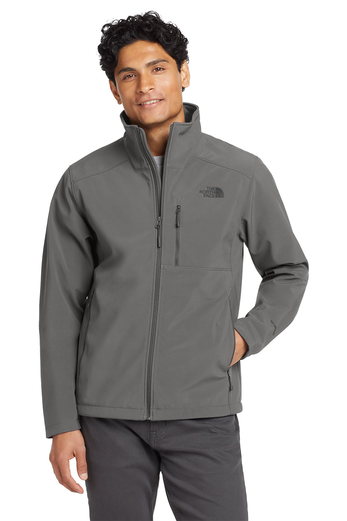 The North Face Apex Barrier Soft Shell Jacket in Asphalt Grey, style NF0A3LGT