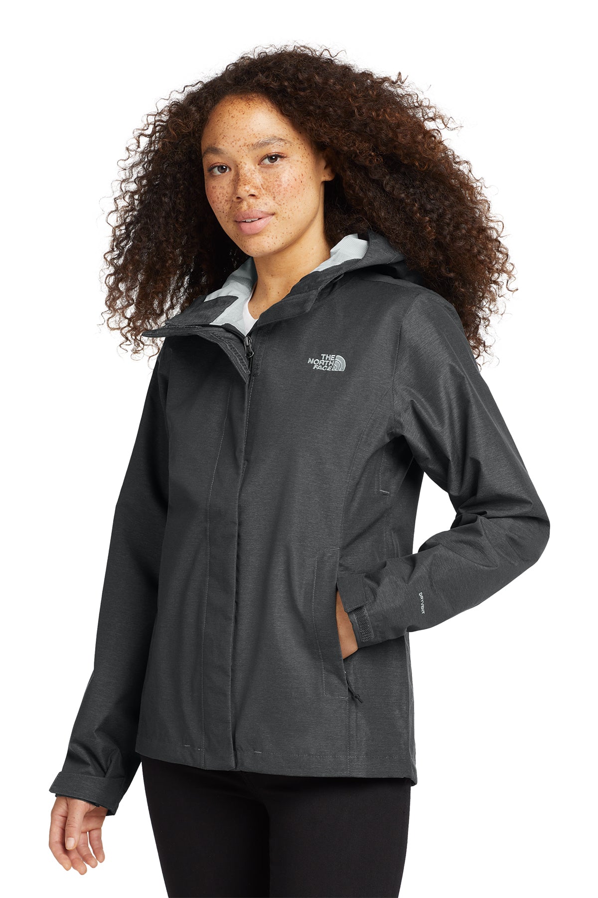 The North Face Women's DryVent Rain Jacket in TNF Dark Grey Heather, style NF0A3LH5