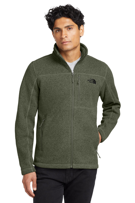 The North Face Sweater Fleece Jacket in New Taupe Green Heather, style NF0A3LH7