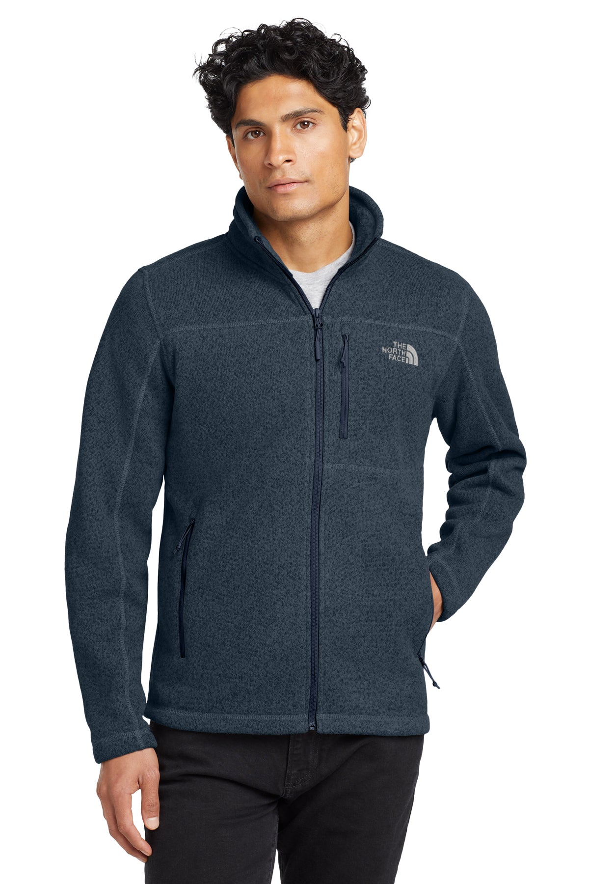 The North Face Sweater Fleece Jacket in Urban Navy Heather, style NF0A3LH7