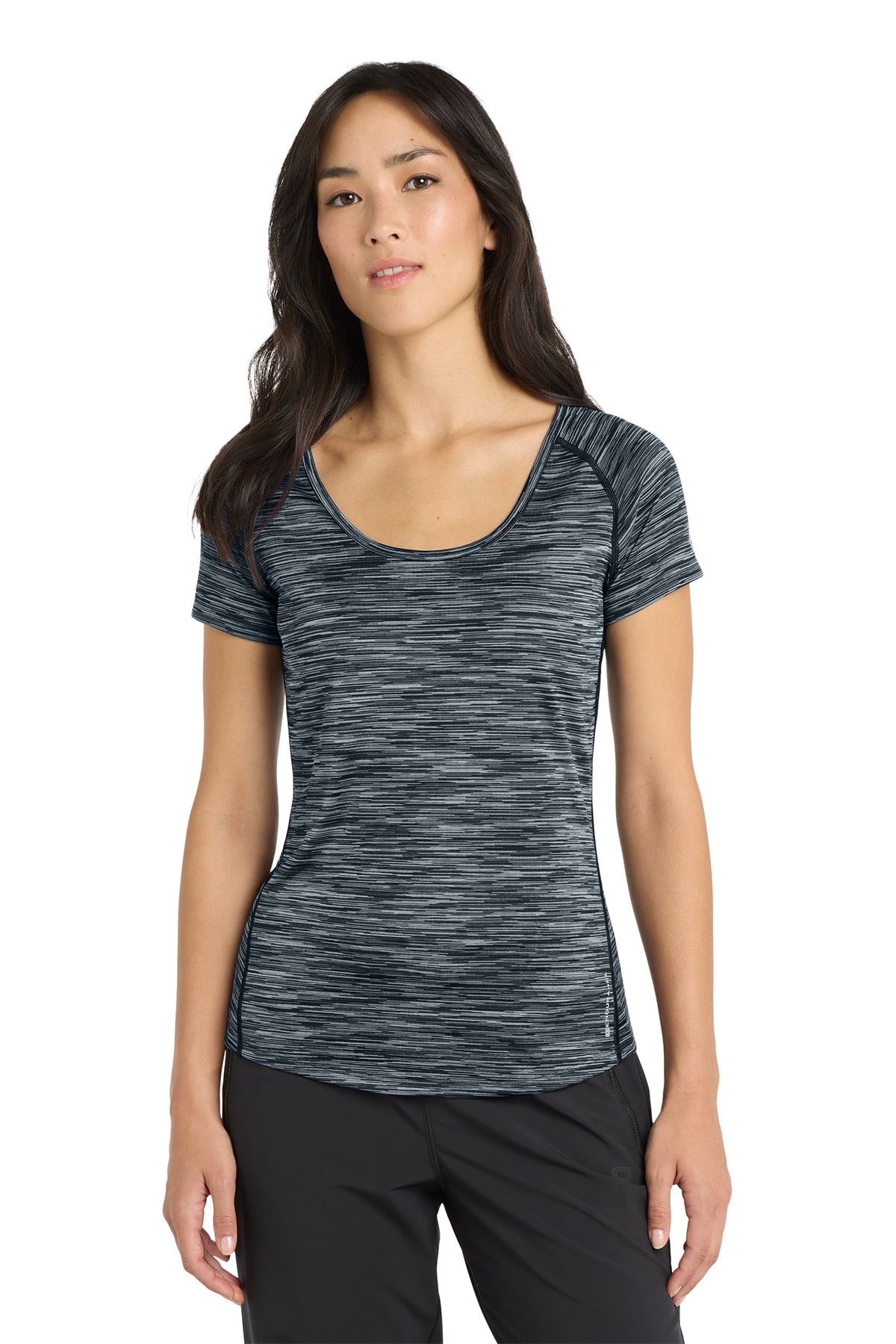 OGIO Women's Verge Scoop Neck in Blacktop Space Dye, style LOE326
