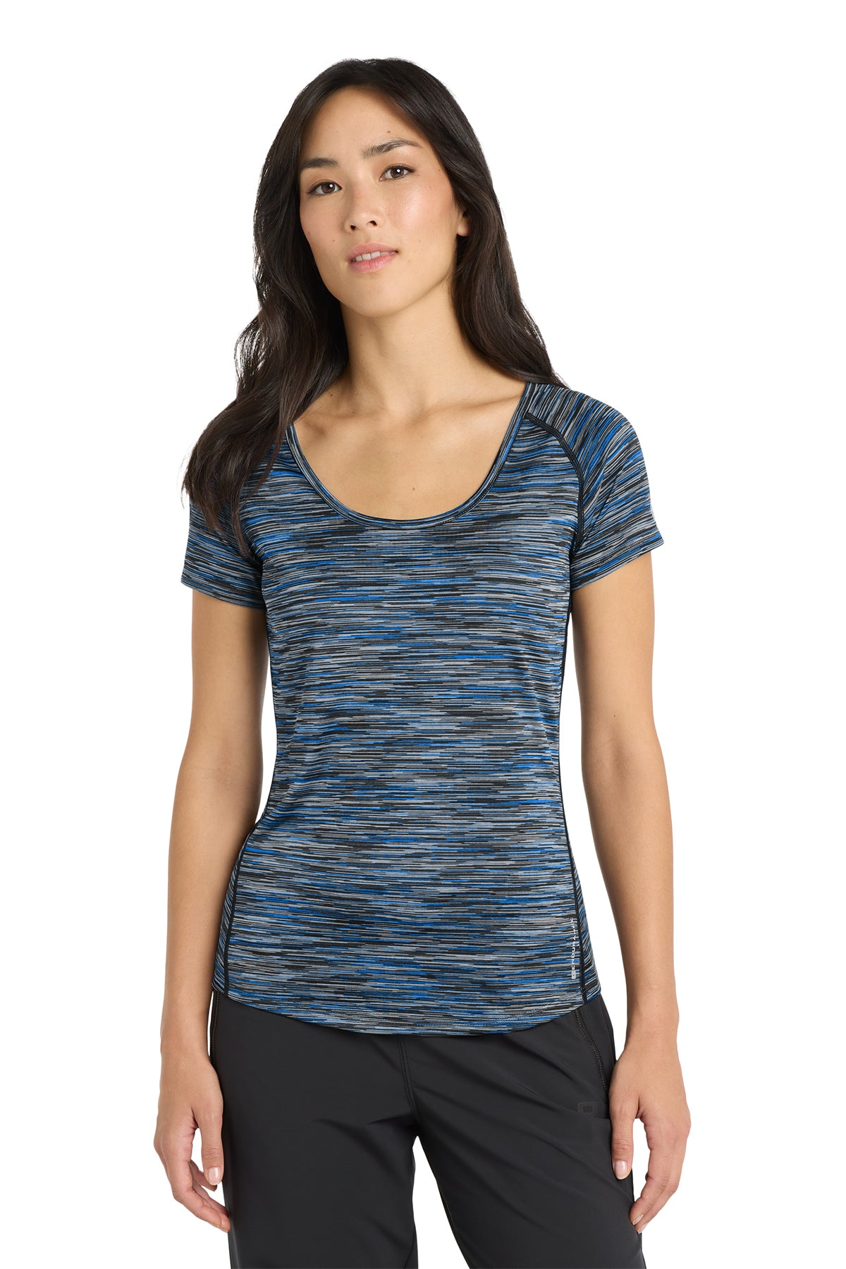 OGIO Women's Verge Scoop Neck in Electric Blue Space Dye, style LOE326