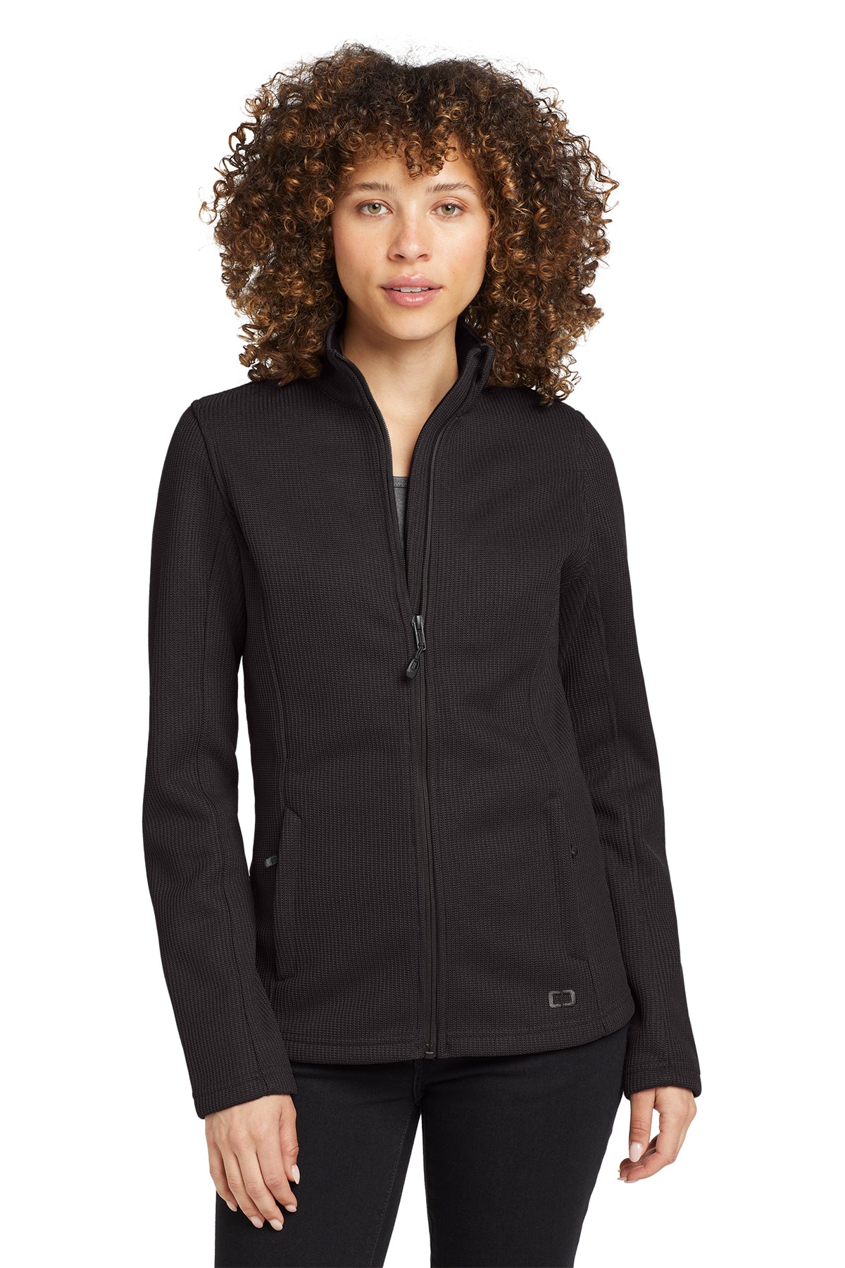 OGIO Women's Grit Fleece Jacket in Blacktop, style LOG727