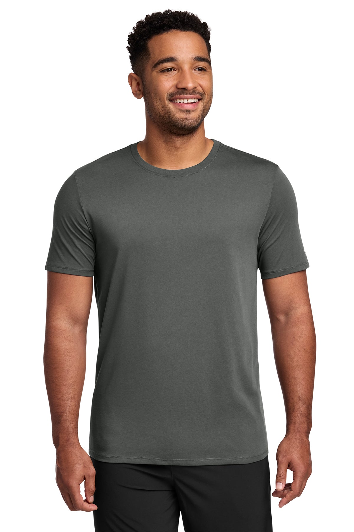 Nike Dri-FIT Cotton/Poly Tee in Anthracite, style NKBQ5231