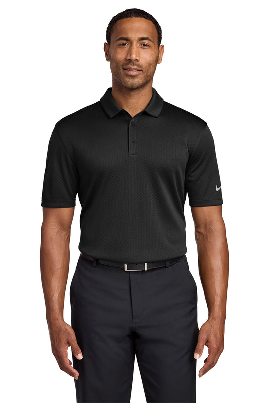 Nike Dri-FIT Hex Textured Polo in Black, style NKAH6266