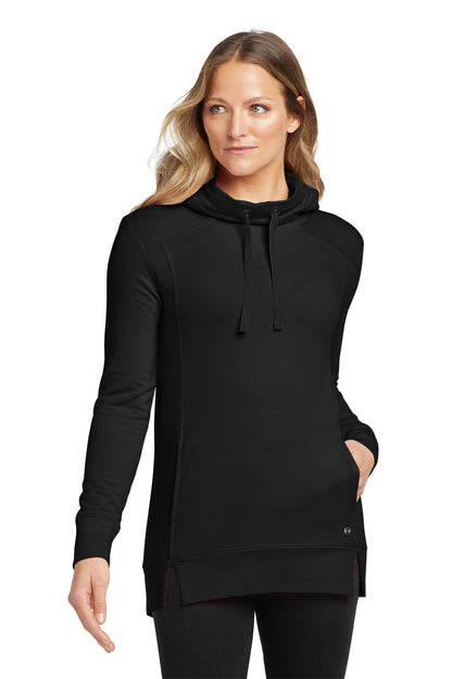 OGIO Women's Luuma Pullover Fleece Hoodie in Blacktop, style LOG810