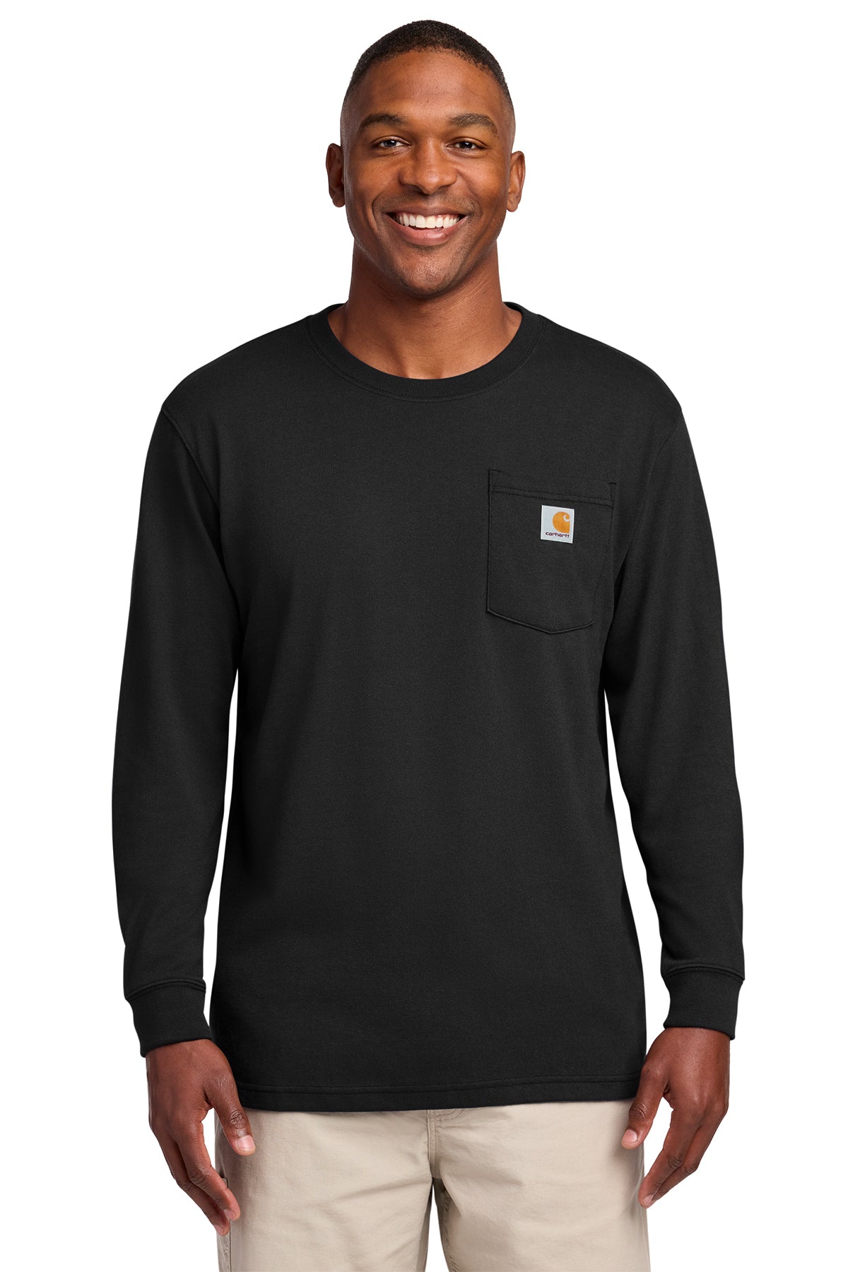 Carhartt® Workwear Pocket Long Sleeve T-Shirt in Black, style CTK126