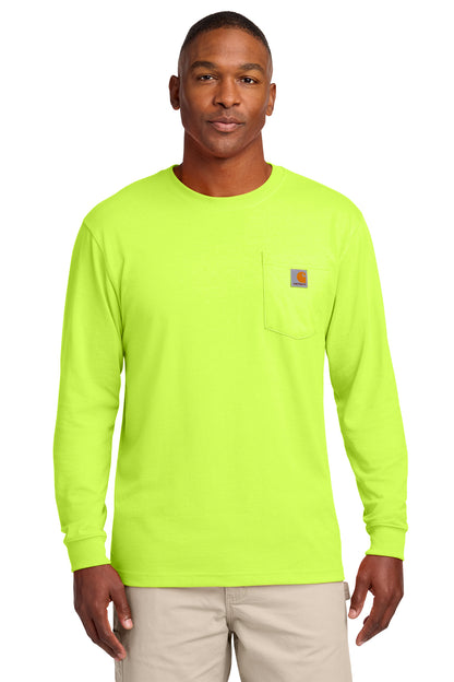 Carhartt® Workwear Pocket Long Sleeve T-Shirt in Brite Lime, style CTK126