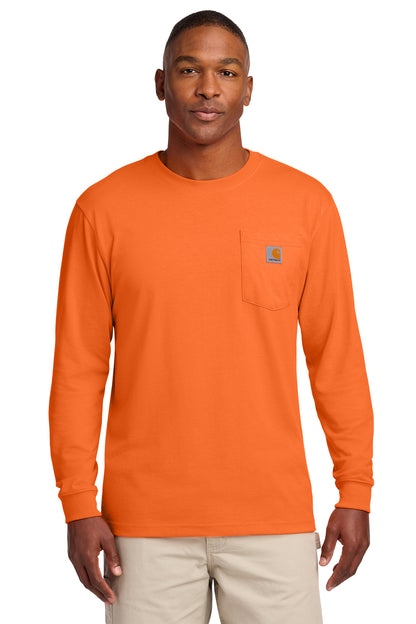 Carhartt® Workwear Pocket Long Sleeve T-Shirt in Brite Orange, style CTK126