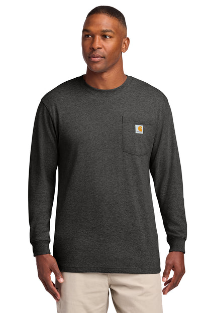 Carhartt® Workwear Pocket Long Sleeve T-Shirt in Carbon Heather, style CTK126