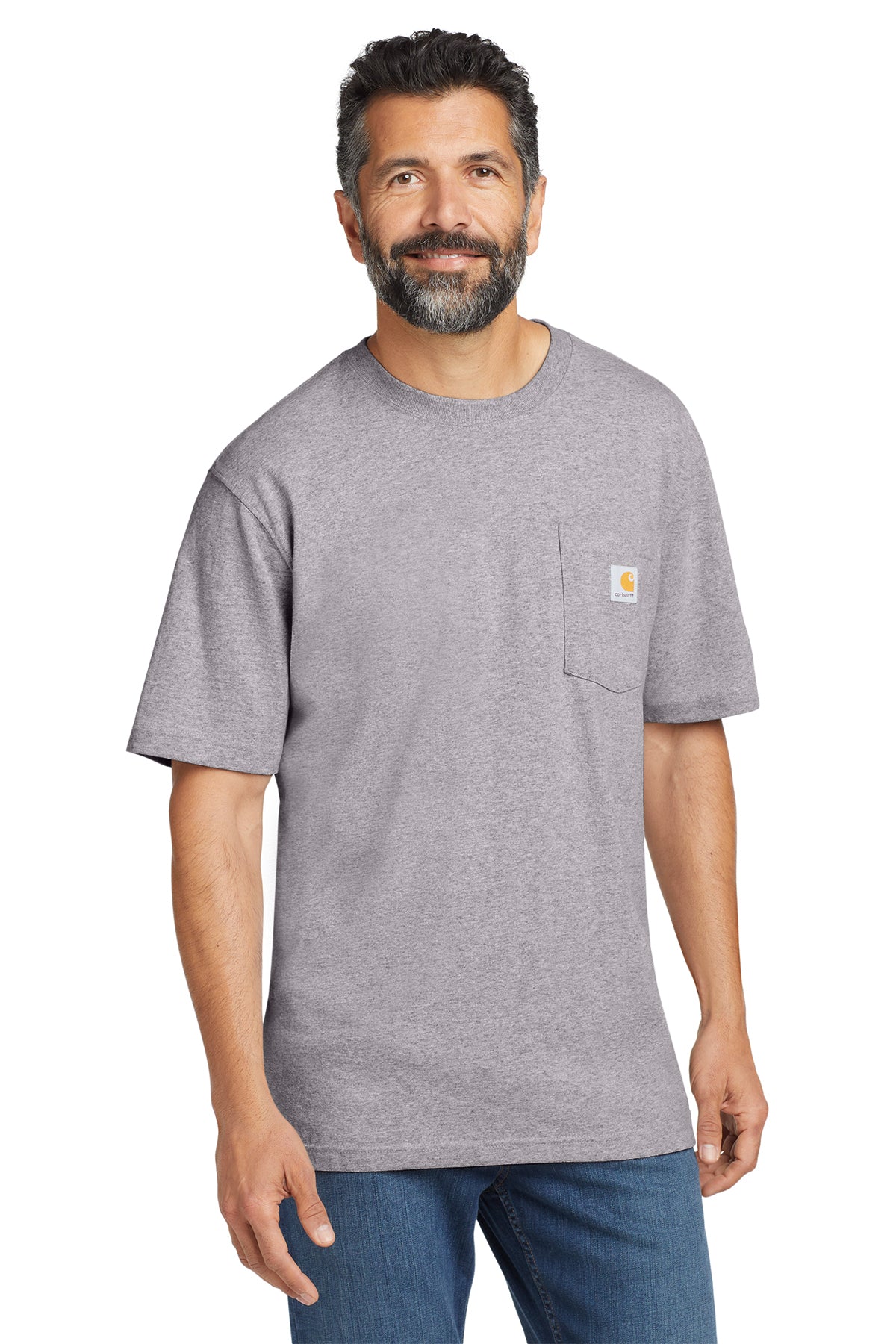 Carhartt® Tall Workwear Pocket Short Sleeve T-Shirt in Heather Grey, style CTTK87