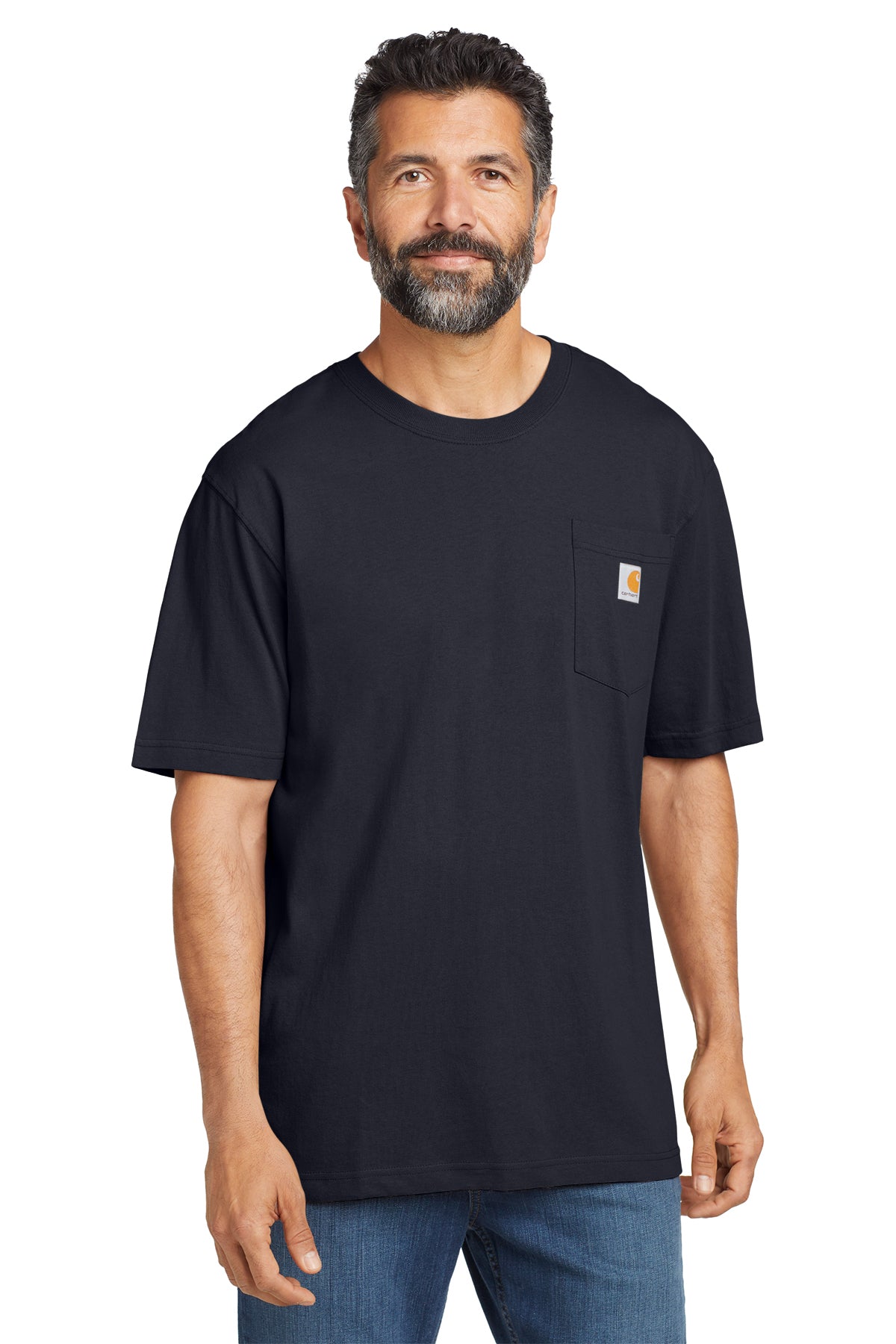 Carhartt® Tall Workwear Pocket Short Sleeve T-Shirt in Navy, style CTTK87