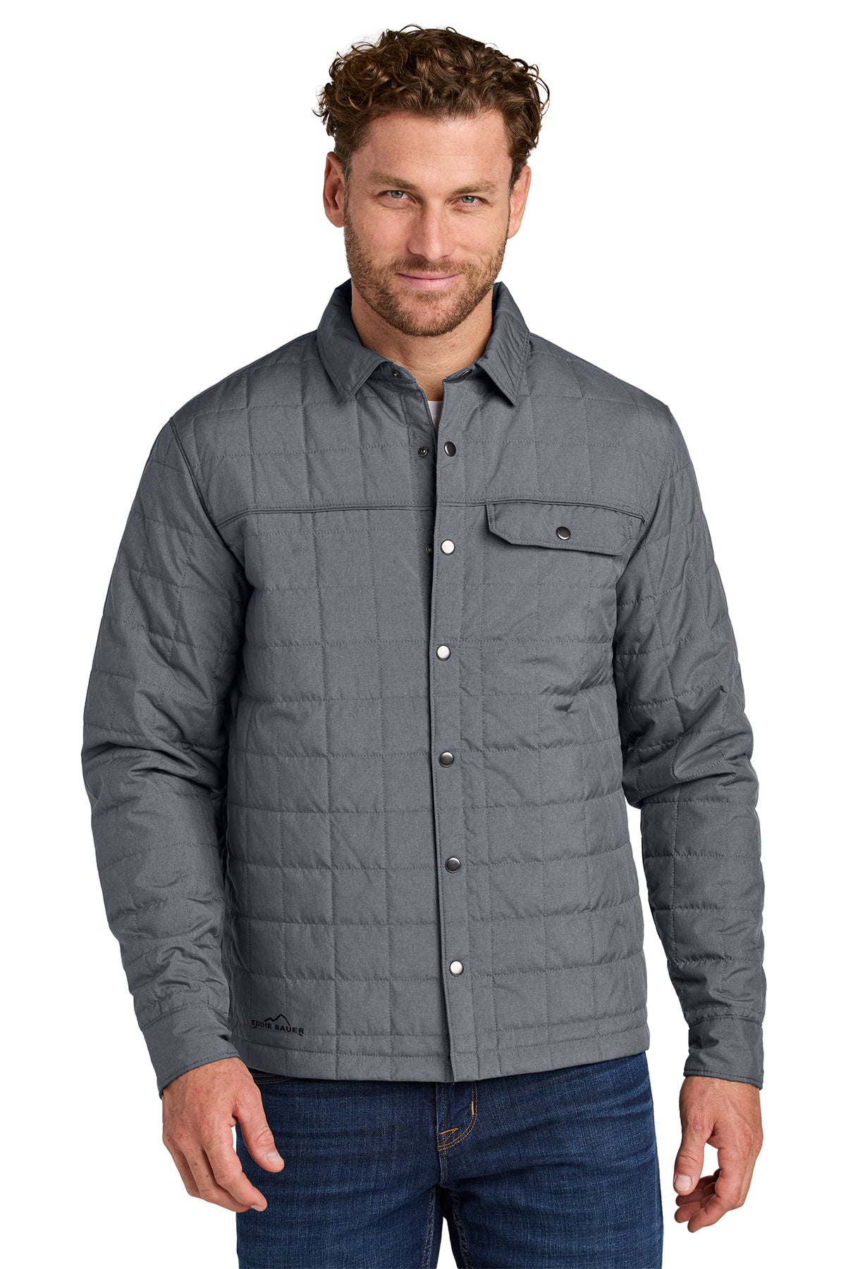 Eddie Bauer Shirt Jac in Charcoal Grey Heather, style EB502