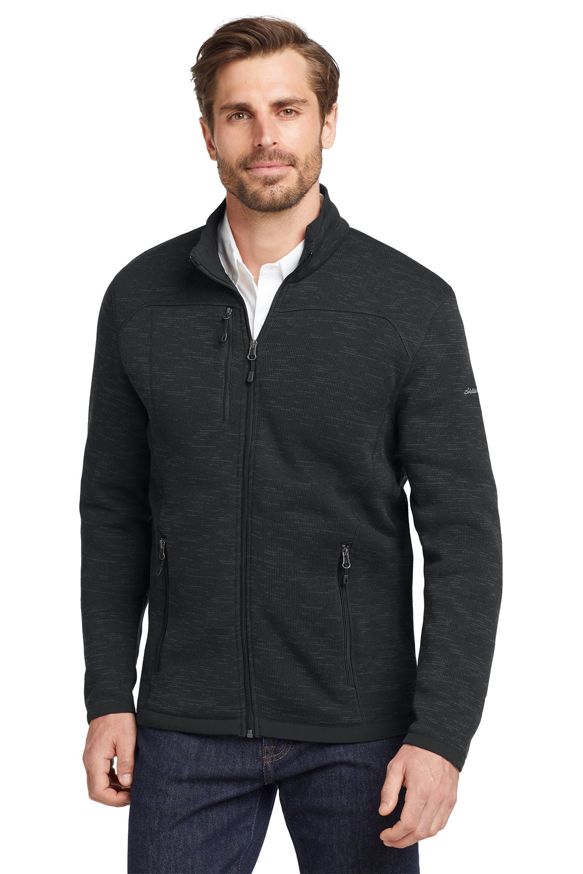 Eddie Bauer Sweater Fleece Full-Zip in Black, style EB250