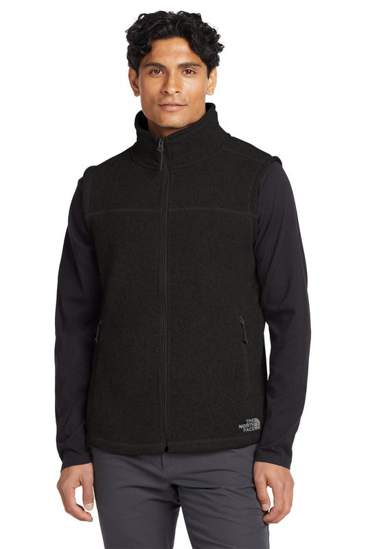 The North Face Sweater Fleece Vest in TNF Black Heather, style NF0A47FA