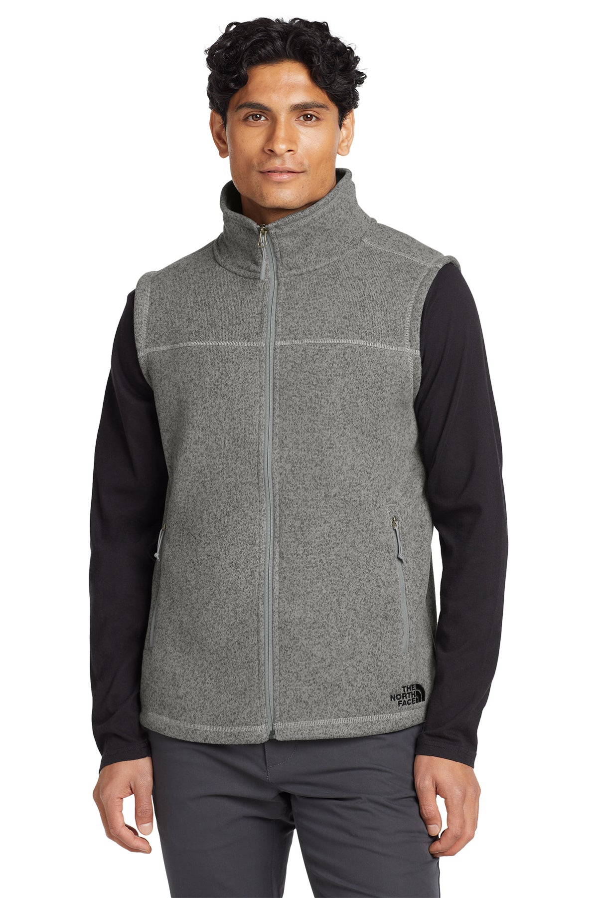 The North Face Sweater Fleece Vest in TNF Medium Grey Heather, style NF0A47FA