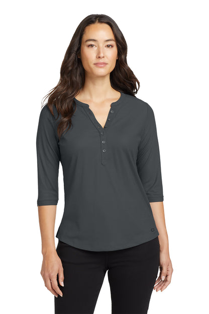 OGIO Women's Jewel Henley in Diesel Grey, style LOG104